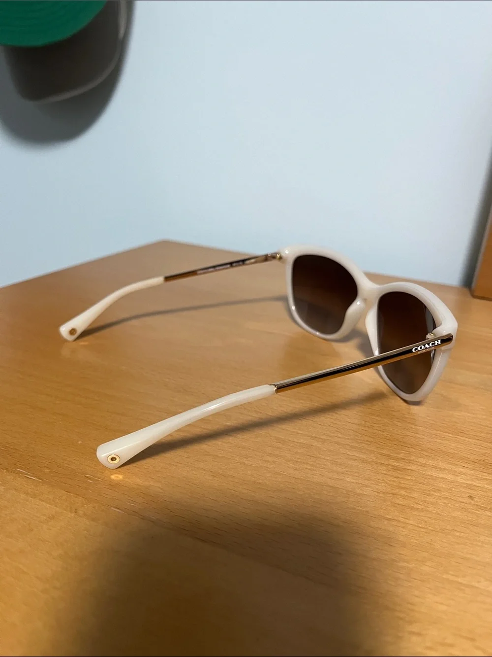 Coach Cream Frame Sunglasses with Brown Gradient Lenses